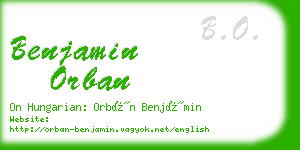 benjamin orban business card